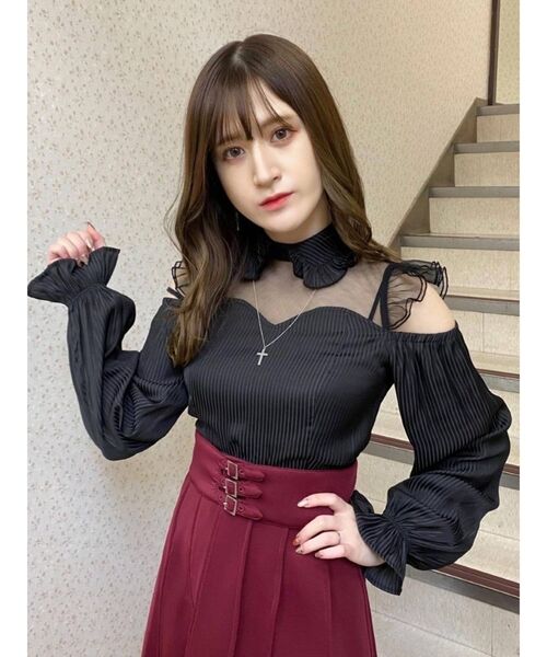 EATME（イートミー）の「チュールコンビラッフルブラウス（シャツ/ブラウス・レディース・ブラック/オフホワイト/その他1・FREE）」の10枚目の写真