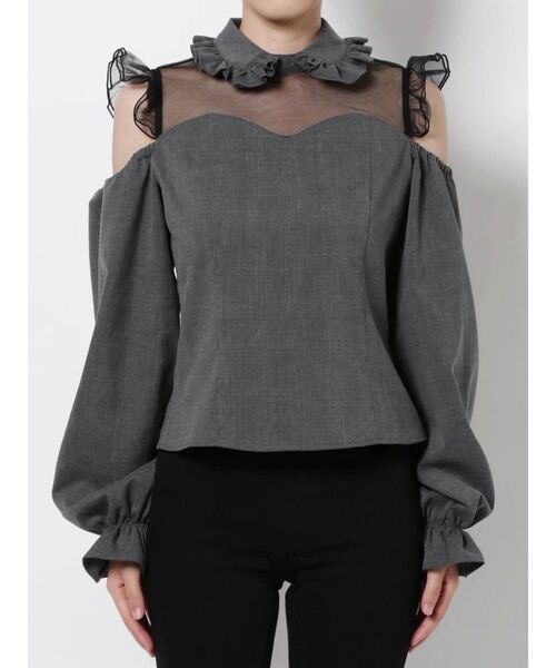 EATME（イートミー）の「チュールコンビラッフルブラウス（シャツ/ブラウス・レディース・ブラック/オフホワイト/その他1・FREE）」の12枚目の写真