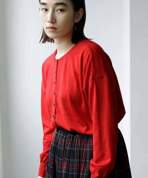note et silence (ノートエシロンス)の「【 AMB100貨 】tsumu 2WAY カーディガン(ニット/セーター・レディース・カーキ/チャコールグレー/サックスブルー/レッド・FREE)」の4枚目の写真
