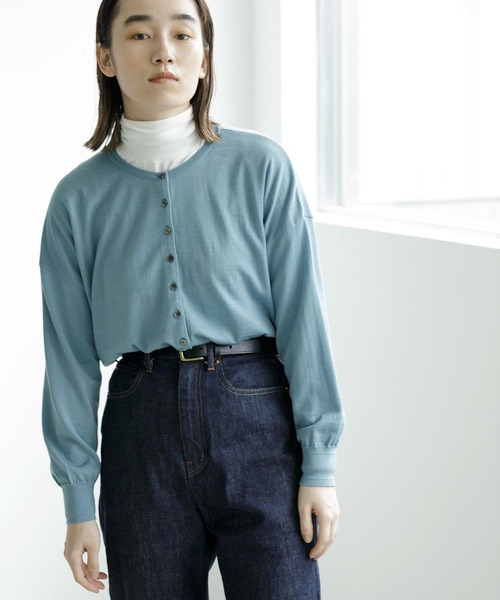 note et silence (ノートエシロンス)の「【 AMB100貨 】tsumu 2WAY カーディガン(ニット/セーター・レディース・カーキ/チャコールグレー/サックスブルー/レッド・FREE)」の3枚目の写真