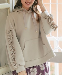 tocco closet | フリルスリーブマシュマロタッチフーディー(パーカー)