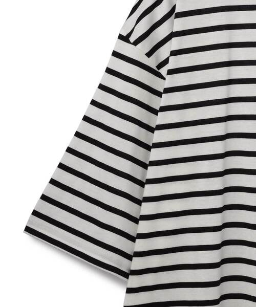 DANKE SCHON（ダンケシェーン）の「DankeSchon/ダンケシェーン/ボーダーショートモックネックTシャツ（Tシャツ/カットソー・メンズ・ホワイト/ブラック・FREE）」の21枚目の写真