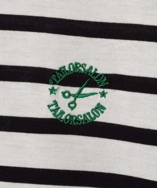 DANKE SCHON（ダンケシェーン）の「DankeSchon/ダンケシェーン/ボーダーショートモックネックTシャツ（Tシャツ/カットソー・メンズ・ホワイト/ブラック・FREE）」の10枚目の写真