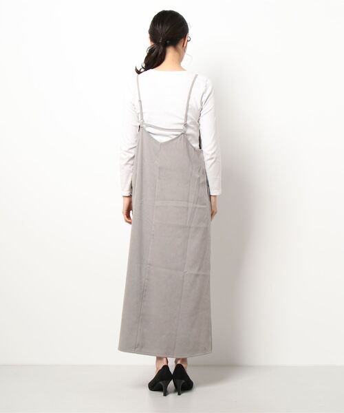 Lugnoncure（ルノンキュール）の「スエードキャミワンピース（ワンピース・レディース・ブラック/グレー/ピンク・ﾌﾘ-）」の6枚目の写真