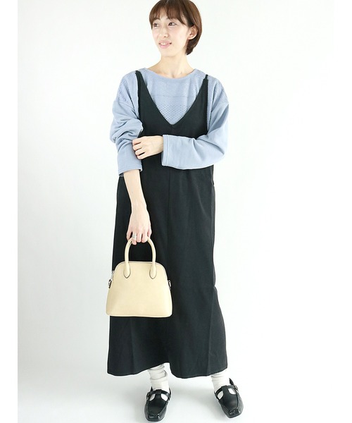 Lugnoncure（ルノンキュール）の「スエードキャミワンピース（ワンピース・レディース・ブラック/グレー/ピンク・ﾌﾘ-）」の2枚目の写真