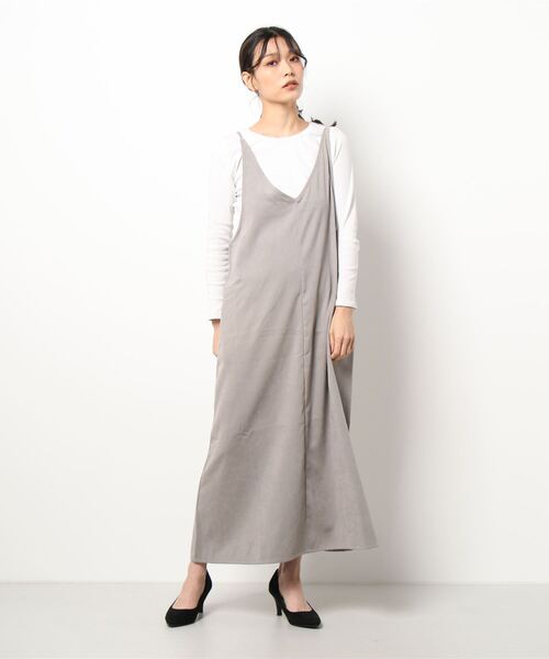 Lugnoncure（ルノンキュール）の「スエードキャミワンピース（ワンピース・レディース・ブラック/グレー/ピンク・ﾌﾘ-）」の8枚目の写真