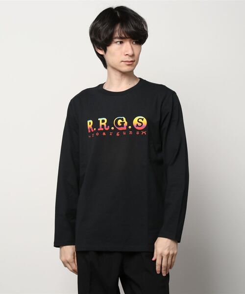 R.R.G.S（アールアールジーエス）の「RRGS LOGO L/S T-SHIRTS（Tシャツ/カットソー・メンズ・ホワイト/ブラック・MEDIUM/LARGE/X-LARGE）」の2枚目の写真