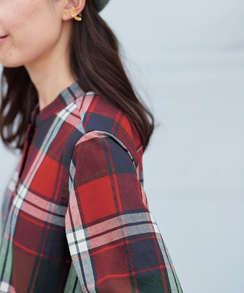 セール】サニークラウズ 気さくな赤いチェックワンピース