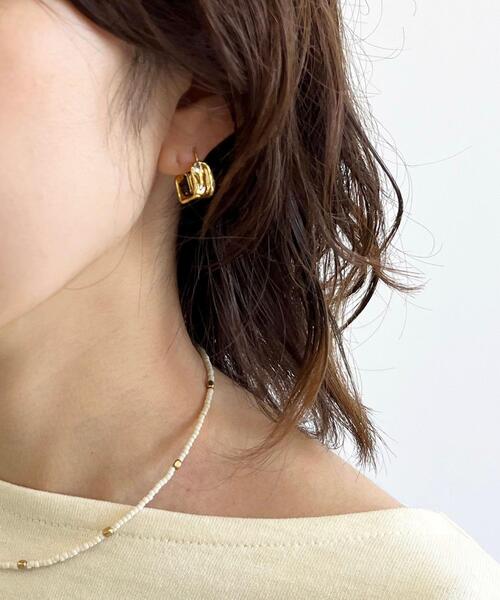 CITEN(シテン)の「<CITEN(シテン)>ニュアンス スクエア ピアス(ピアス(両耳用)・レディース・シルバー/ゴールド・FREE)」の8枚目の写真