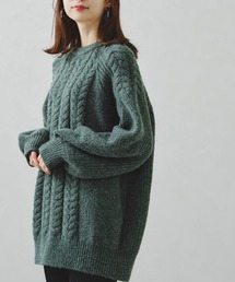 ラグランケーブルオーバーシルエットニット/AC1234