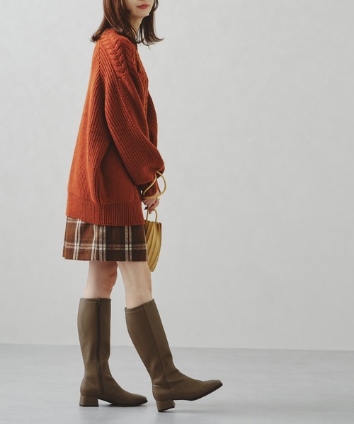 acro(アクロ)の「ラグランケーブルオーバーシルエットニット/AC1234(ニット/セーター・レディース・グリーン/オレンジ/ホワイト・フリ-)」の13枚目の写真