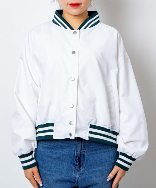 WEGO（ウィゴー）の「WEGO/ラインリブショートスタジャン（スタジャン・レディース・グリーン/ホワイト/ブラック・FREE）」の16枚目の写真