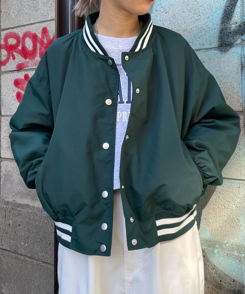 WEGO（ウィゴー）の「WEGO/ラインリブショートスタジャン（スタジャン・レディース・グリーン/ホワイト/ブラック・FREE）」の14枚目の写真