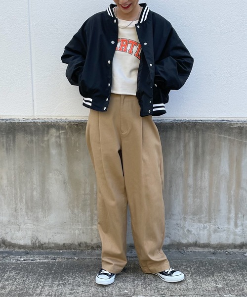 WEGO（ウィゴー）の「WEGO/ラインリブショートスタジャン（スタジャン・レディース・グリーン/ホワイト/ブラック・FREE）」の10枚目の写真