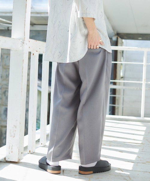 CASPER JOHN（キャスパージョン）の「Action texture tapered wide slacks/アクションテクスチャーテーパードワイドスラックス（スラックス・メンズ・チャコールグレー/ライトグレー/ブラック/ネイビー/ブラウン/ブルー/オレンジ・SMALL/MEDIUM/LARGE）」の21枚目の写真