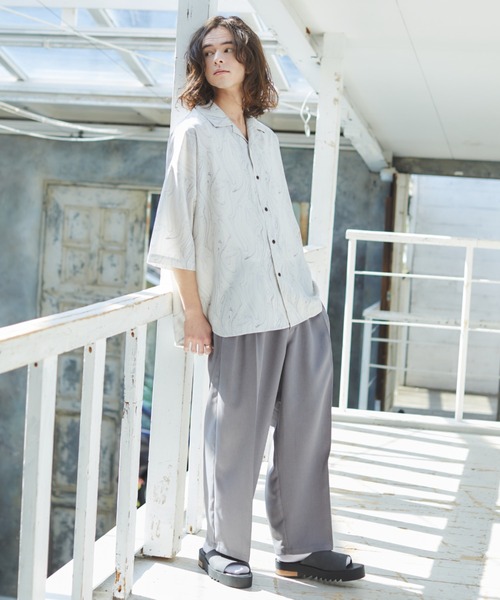 CASPER JOHN（キャスパージョン）の「Action texture tapered wide slacks/アクションテクスチャーテーパードワイドスラックス（スラックス・メンズ・チャコールグレー/ライトグレー/ブラック/ネイビー/ブラウン/ブルー/オレンジ・SMALL/MEDIUM/LARGE）」の15枚目の写真