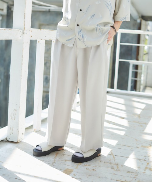 CASPER JOHN（キャスパージョン）の「Action texture tapered wide slacks/アクションテクスチャーテーパードワイドスラックス（スラックス・メンズ・チャコールグレー/ライトグレー/ブラック/ネイビー/ブラウン/ブルー/オレンジ・SMALL/MEDIUM/LARGE）」の11枚目の写真