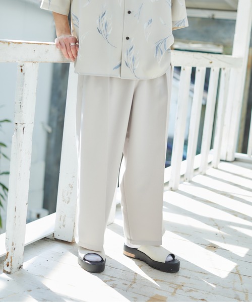 CASPER JOHN（キャスパージョン）の「Action texture tapered wide slacks/アクションテクスチャーテーパードワイドスラックス（スラックス・メンズ・チャコールグレー/ライトグレー/ブラック/ネイビー/ブラウン/ブルー/オレンジ・SMALL/MEDIUM/LARGE）」の14枚目の写真