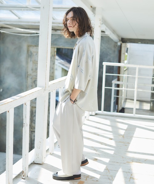 CASPER JOHN（キャスパージョン）の「Action texture tapered wide slacks/アクションテクスチャーテーパードワイドスラックス（スラックス・メンズ・チャコールグレー/ライトグレー/ブラック/ネイビー/ブラウン/ブルー/オレンジ・SMALL/MEDIUM/LARGE）」の9枚目の写真