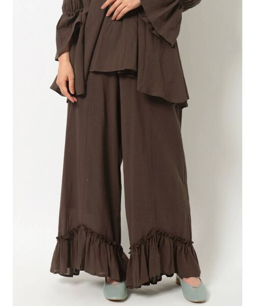 merry jenny（メリージェニー）の「cottonリラクシーフレアフレアパンツ（その他パンツ・レディース・ブラック/オフホワイト/ブラウン・FREE）」の20枚目の写真