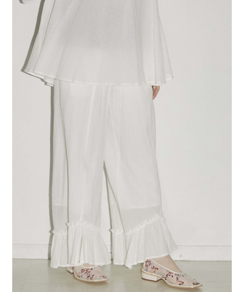 merry jenny（メリージェニー）の「cottonリラクシーフレアフレアパンツ（その他パンツ・レディース・ブラック/オフホワイト/ブラウン・FREE）」の8枚目の写真