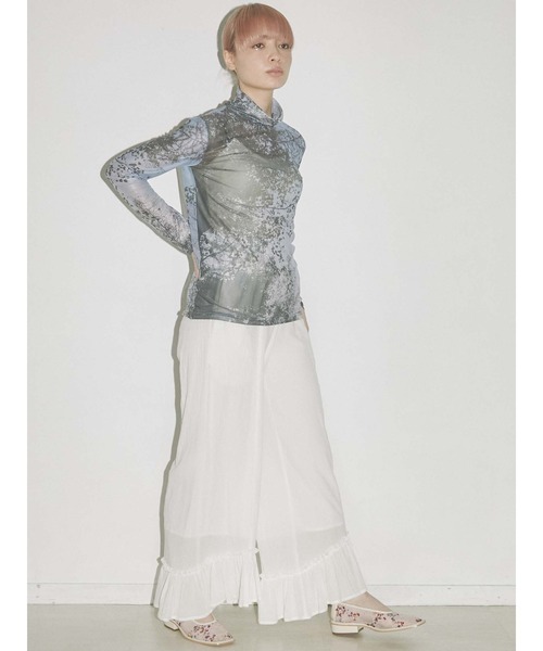 merry jenny（メリージェニー）の「cottonリラクシーフレアフレアパンツ（その他パンツ・レディース・ブラック/オフホワイト/ブラウン・FREE）」の4枚目の写真