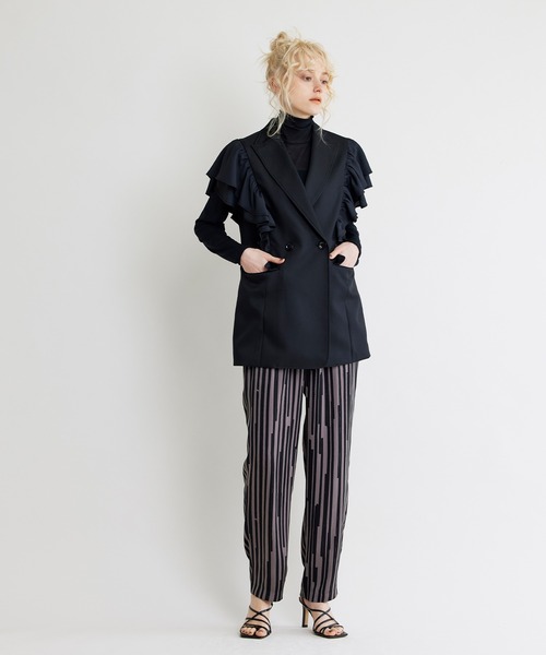 NOISE MAKER(ノイズメーカー)の「ペイントランダムストライプテーパードパンツ(その他パンツ・レディース・ブラック/ベージュ/グリーン・38/36)」の10枚目の写真