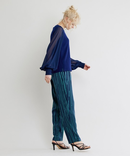 NOISE MAKER(ノイズメーカー)の「ペイントランダムストライプテーパードパンツ(その他パンツ・レディース・ブラック/ベージュ/グリーン・38/36)」の21枚目の写真