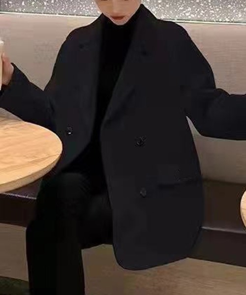 DAY CLOSET(デイ クローゼット)の「レディース メルトン風チェック柄テーラードジャケット(テーラードジャケット・レディース・ホワイト/ブラック/ダークブラウン/ベージュ/ブラウン/グレイッシュベージュ・S/M)」の2枚目の写真