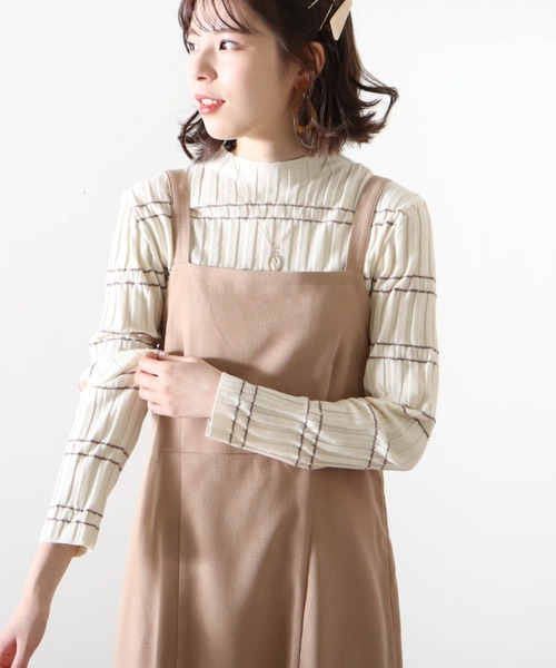 Cheek（チーク）の「インナーニットトップス＋マーメイドジャンスカ（ジャンパースカート・レディース・ブラック/ベージュ・MEDIUM）」の15枚目の写真