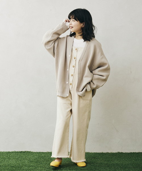 relume レリューム ネパール製ハンドメイドカーディガン アイボリー