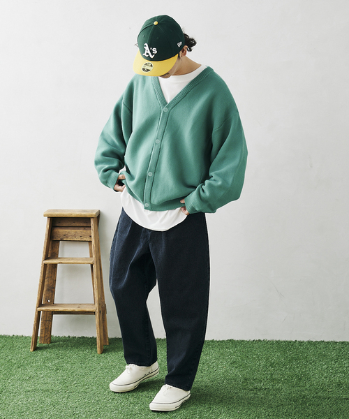 JOURNAL STANDARD relume（ジャーナルスタンダード　レリューム）の「【カーディガン+カットソーの2点SET】リサイクルポリ ニットカーディガン（カーディガン/ボレロ・メンズ・ブラック/ベージュ/グレー/オレンジ/ブルー/グリーン/マスタード/グリーン系その他・MEDIUM/LARGE）」の12枚目の写真