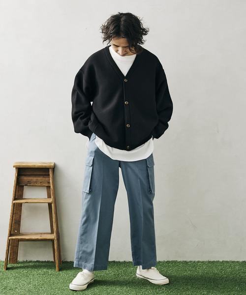 JOURNAL STANDARD relume（ジャーナルスタンダード　レリューム）の「【カーディガン+カットソーの2点SET】リサイクルポリ ニットカーディガン（カーディガン/ボレロ・メンズ・ブラック/ベージュ/グレー/オレンジ/ブルー/グリーン/マスタード/グリーン系その他・MEDIUM/LARGE）」の17枚目の写真