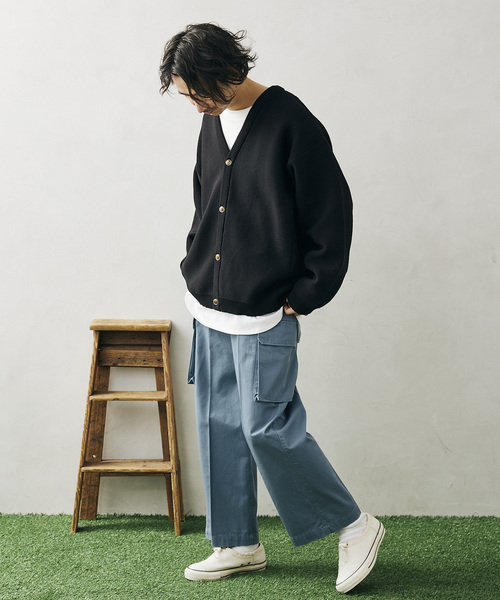 JOURNAL STANDARD relume（ジャーナルスタンダード　レリューム）の「【カーディガン+カットソーの2点SET】リサイクルポリ ニットカーディガン（カーディガン/ボレロ・メンズ・ブラック/ベージュ/グレー/オレンジ/ブルー/グリーン/マスタード/グリーン系その他・MEDIUM/LARGE）」の18枚目の写真