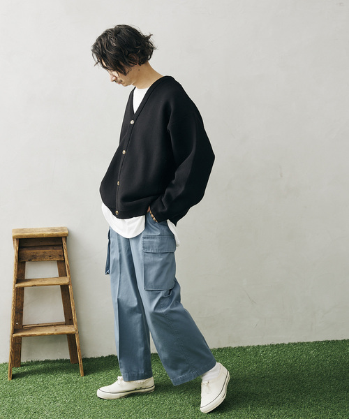 JOURNAL STANDARD relume（ジャーナルスタンダード　レリューム）の「【カーディガン+カットソーの2点SET】リサイクルポリ ニットカーディガン（カーディガン/ボレロ・メンズ・ブラック/ベージュ/グレー/オレンジ/ブルー/グリーン/マスタード/グリーン系その他・MEDIUM/LARGE）」の19枚目の写真