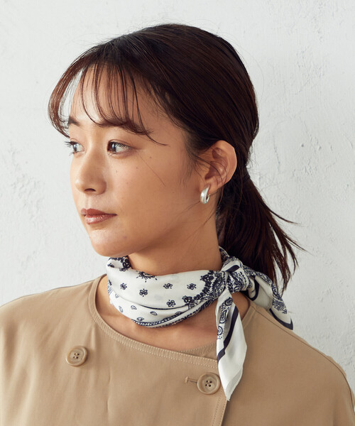 COMME CA ISM（コムサイズム）の「リング付き ミニスカーフ（バンダナ