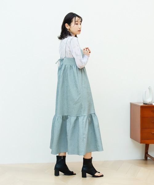 膨れジャガードキャミワンピース