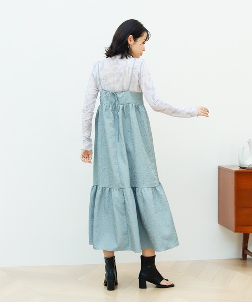 膨れジャガードキャミワンピース