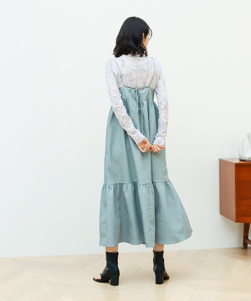 膨れジャガードキャミワンピース