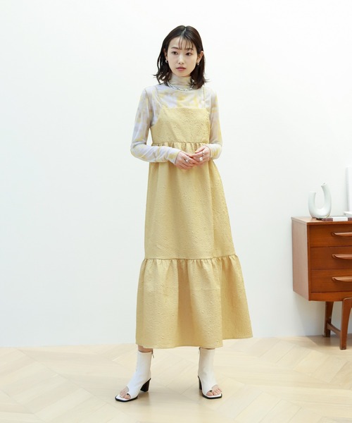 膨れジャガードキャミワンピース