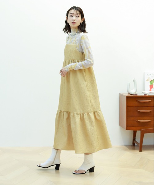 膨れジャガードキャミワンピース