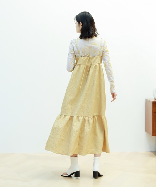 膨れジャガードキャミワンピース