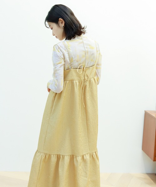 膨れジャガードキャミワンピース