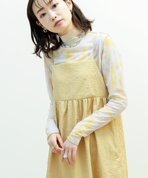 膨れジャガードキャミワンピース