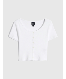 GAP | リブ クロップド半袖トップス(Tシャツ/カットソー)