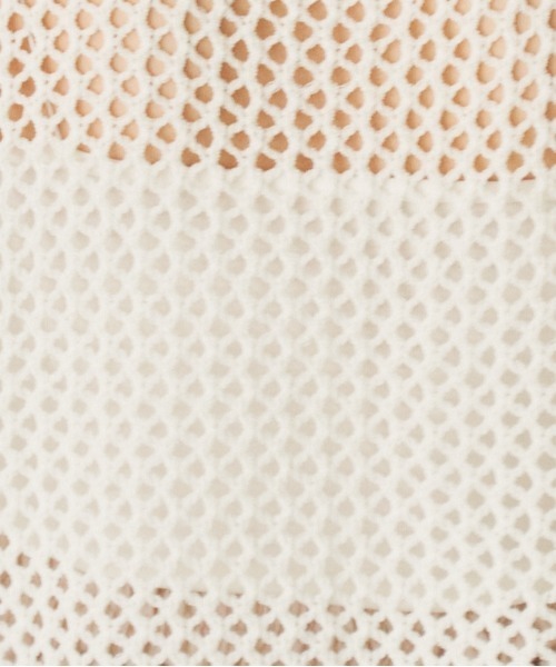 ANGIE（アンジー）の「透かし編みメッシュショートニット（ニット/セーター・レディース・ブラック/グリーン/ベージュ/オフホワイト・FREE）」の17枚目の写真