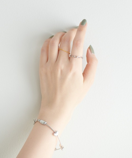 Erin & Emma(エリンアンドエマ)の「【Erin & Emma】Chain Set RING(リング・レディース・シルバー/ゴールド・FREE)」の2枚目の写真