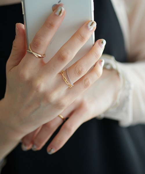 Erin & Emma(エリンアンドエマ)の「【Erin & Emma】Chain Set RING(リング・レディース・シルバー/ゴールド・FREE)」の1枚目の写真