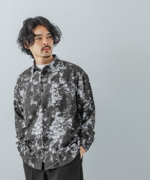 improves（インプローブス）の「とろみジョーゼット 総柄プリント シャツ セットアップ対応（シャツ/ブラウス・メンズ・A/ホワイト/ブラック/チャコールグレー/ブルー/グリーン/B/ライトグレー/アイボリー・LARGE/MEDIUM）」の14枚目の写真