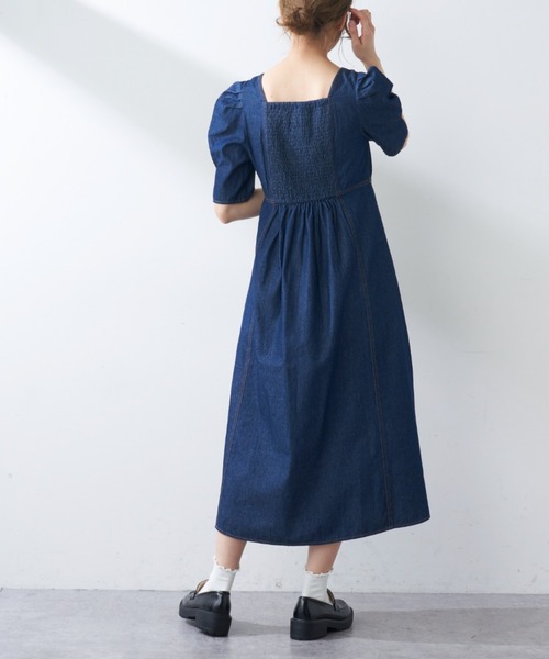 OLIVE des OLIVE(オリーブデオリーブ)の「スクエアネックワンピース(ワンピース・レディース・ブラック/ワンウォッシュ・FREE)」の4枚目の写真